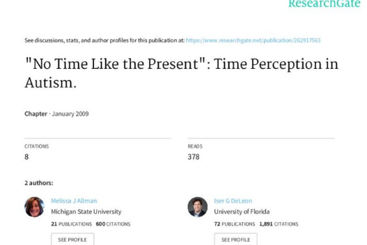 Time Perception In Autism